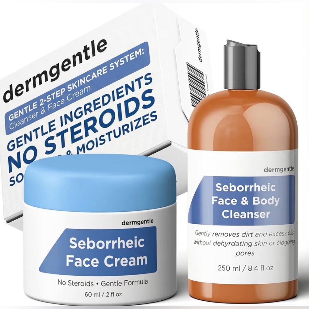 Dermgentle Face Cream & Cleanser Kit for Sensitive Skin, Gentle Hydration